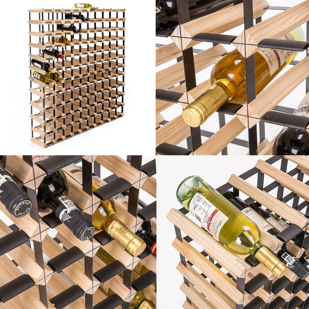 120 Bottle Wine Rack Wooden Wall Storage Cellar Organizer - Natural Homecoze