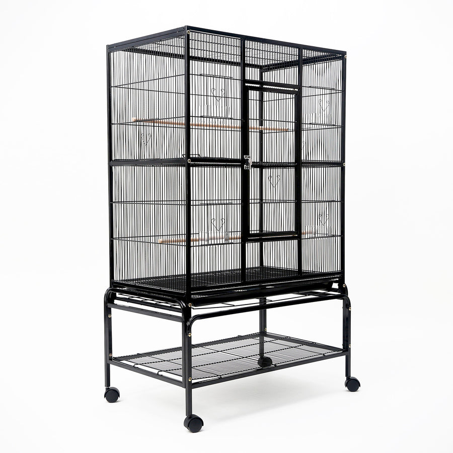 Large Heavy Duty Bird Cage Parrot Aviary with Wheels 137cm Homecoze