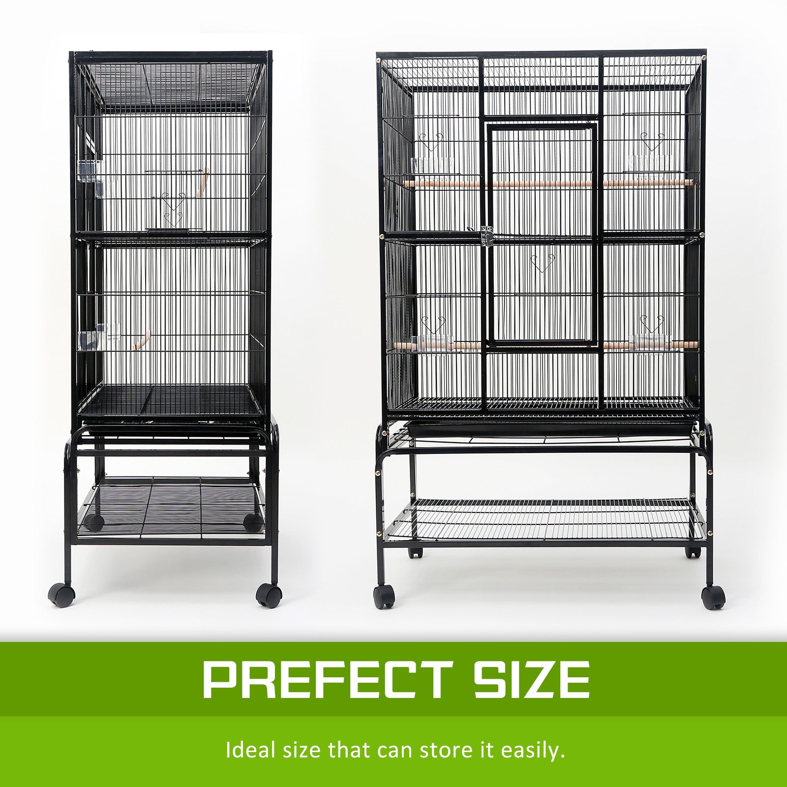 Large Heavy Duty Bird Cage Parrot Aviary with Wheels 137cm Homecoze