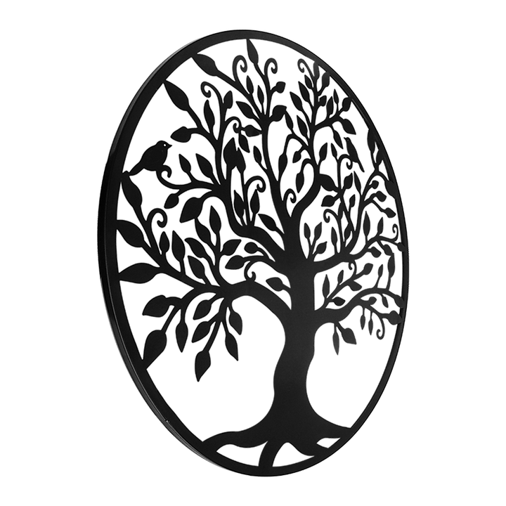 Black Tree of Life Wall Art Hanging Metal Iron Sculpture Garden 60cm Homecoze