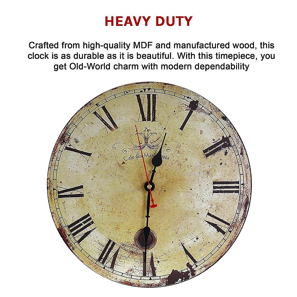 Large Vintage Wall Clock Kitchen  Office Retro Timepiece Homecoze