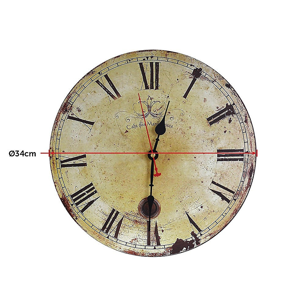 Large Vintage Wall Clock Kitchen  Office Retro Timepiece Homecoze