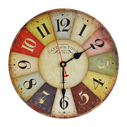 Large Colourful Wall Clock Kitchen  Office Retro Timepiece Homecoze