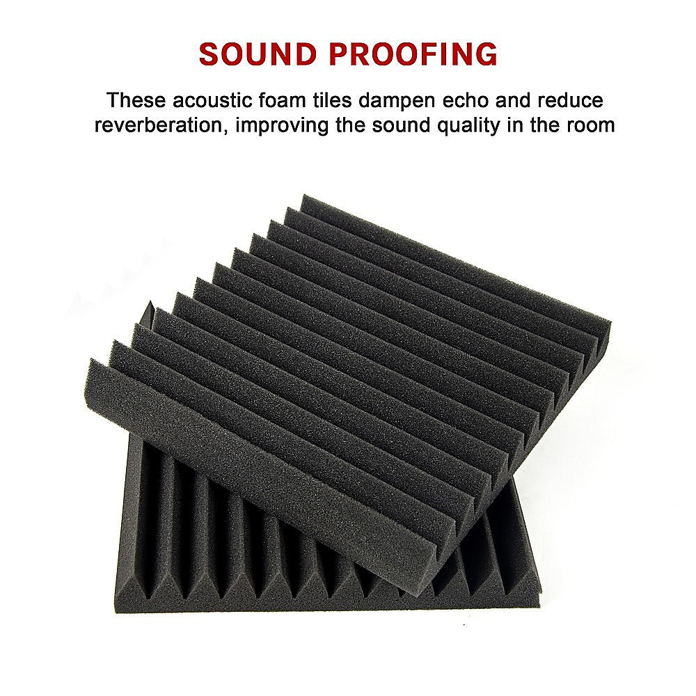 40pcs (3.6m2) Wedge Acoustic Foam Sound Absorption Studio Panels - 30 x 30cm Homecoze