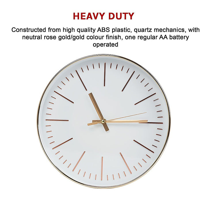 Modern Wall Clock Silent Non-Ticking Quartz Battery Operated Gold Homecoze