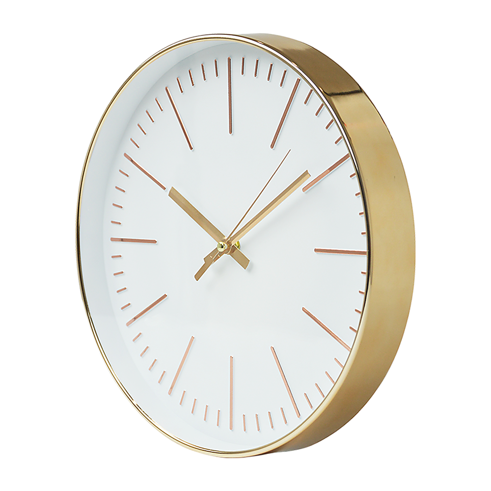 Modern Wall Clock Silent Non-Ticking Quartz Battery Operated Gold Homecoze