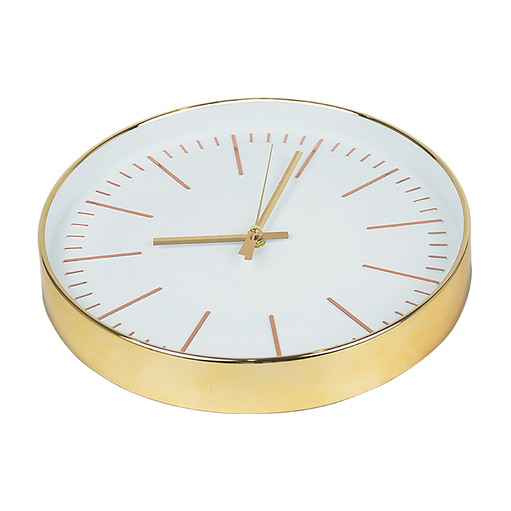 Modern Wall Clock Silent Non-Ticking Quartz Battery Operated Gold Homecoze