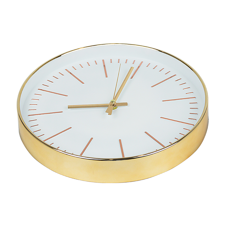 Modern Wall Clock Silent Non-Ticking Quartz Battery Operated Gold Homecoze