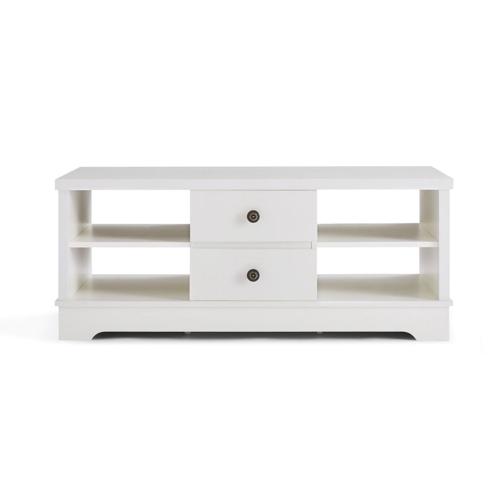 Hamptons Coastal Style Coffee Table with Drawers - White Homecoze