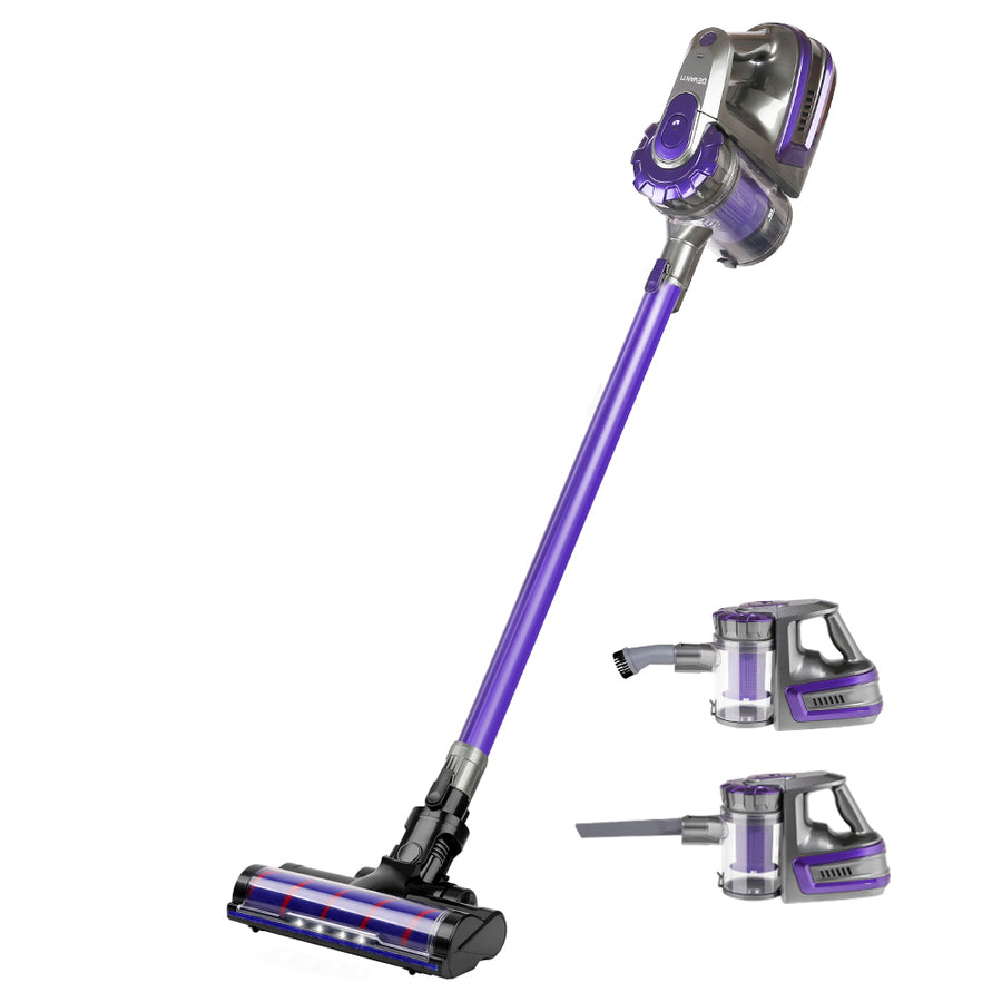 Handheld 150W Cordless 2-Speed Stick Vacuum Cleaner with HEPA Filter & LED Lights – Purple Homecoze