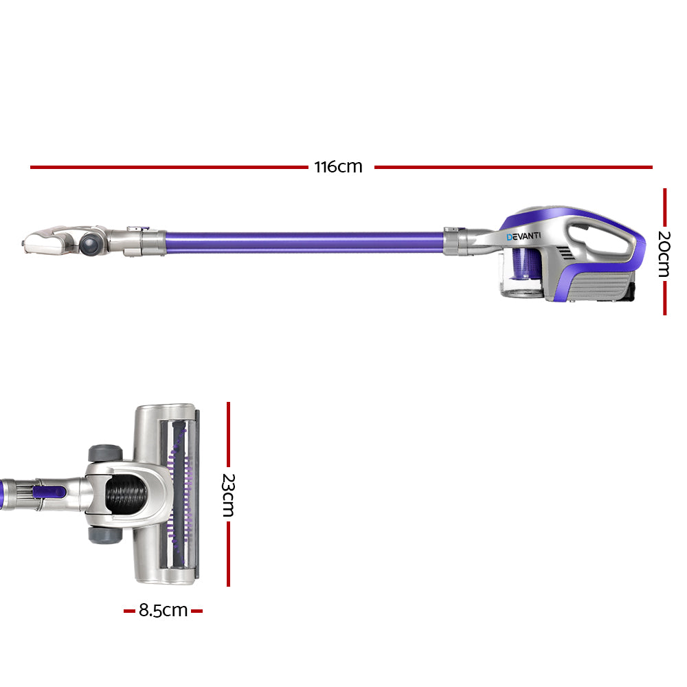 Handheld 150W Cordless Stick Vacuum Cleaner with HEPA Filter – Purple Homecoze