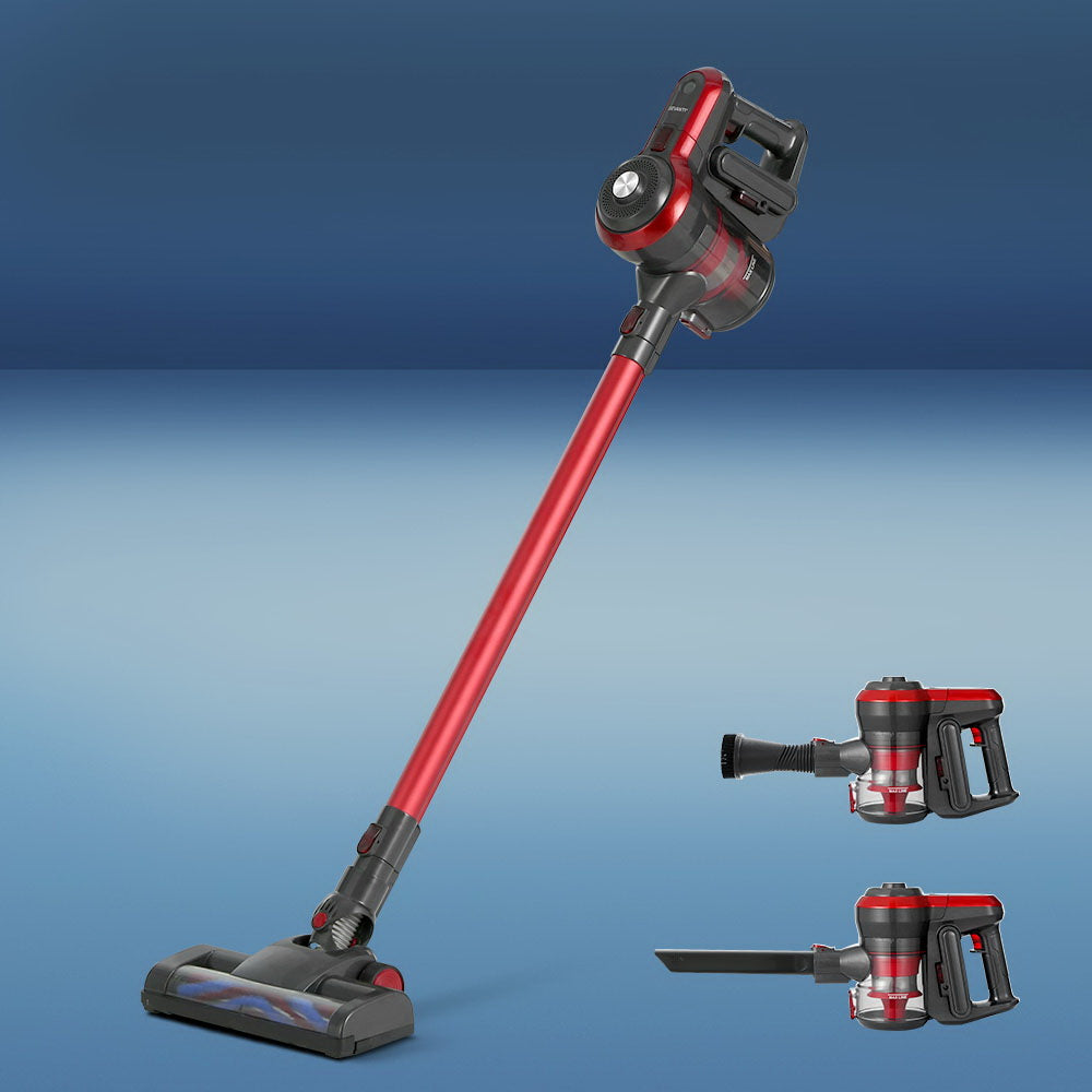 Handheld 250W Cordless 2-Speed Stick Vacuum Cleaner with HEPA Filter - Red Homecoze