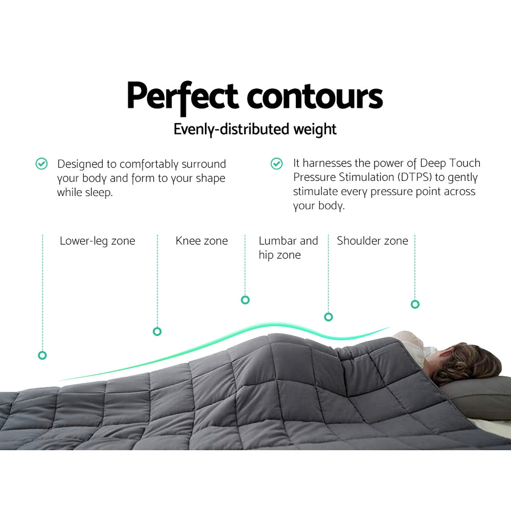 5KG Adult Weighted Blanket with Microfiber Cover - Dark Grey Homecoze