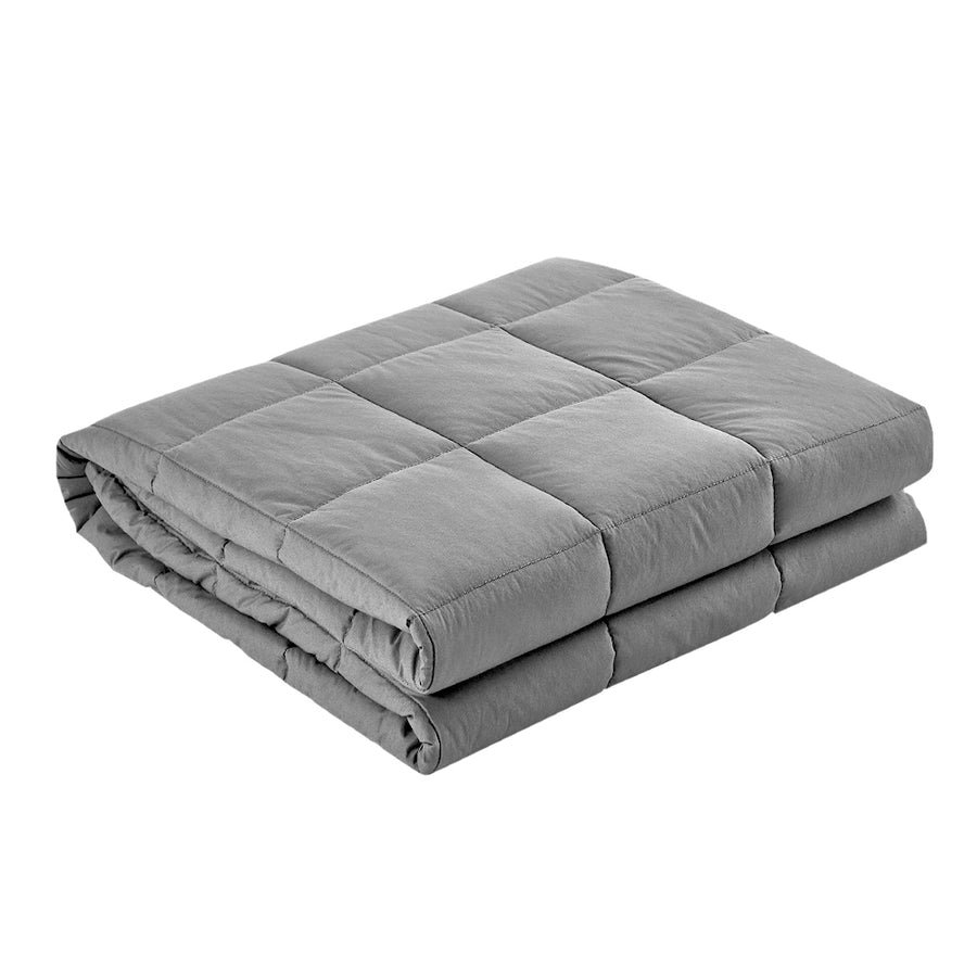 7KG Adult Weighted Blanket with Microfiber Cover - Light Grey Homecoze