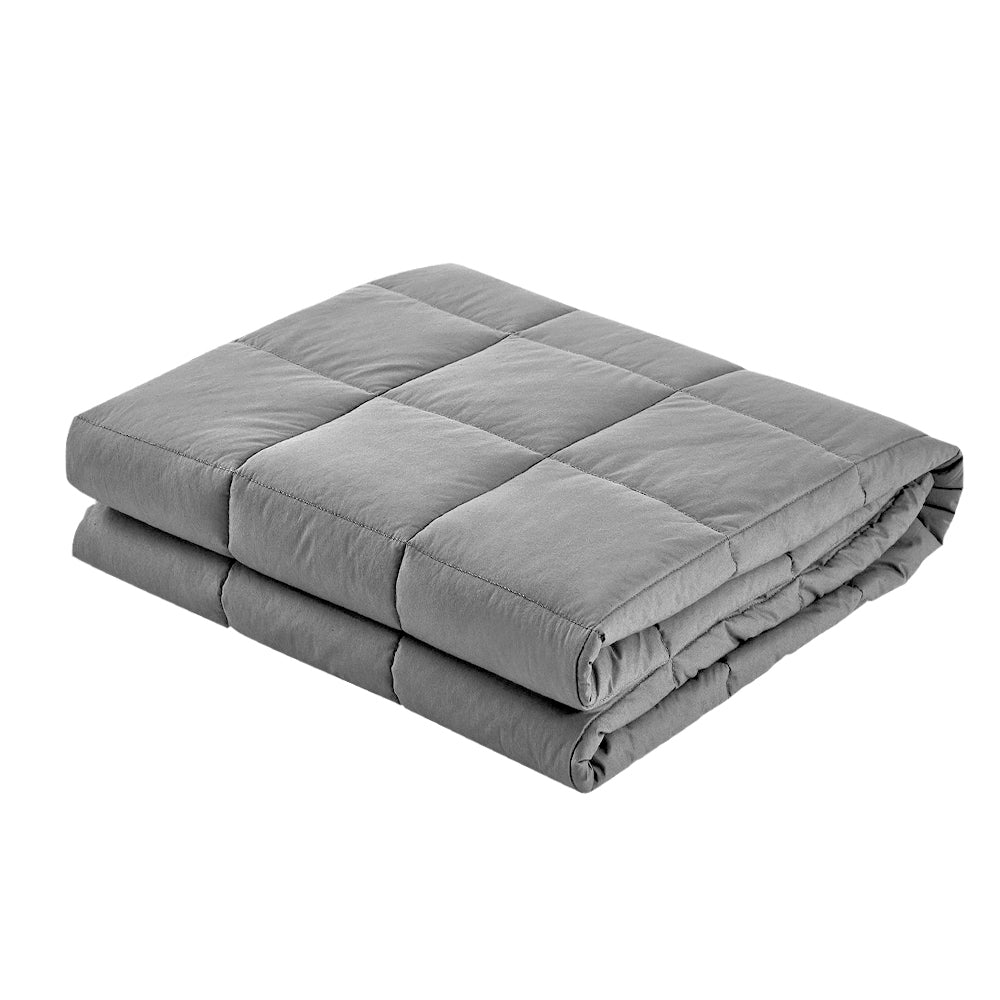 7KG Adult Weighted Blanket with Microfiber Cover - Light Grey Homecoze