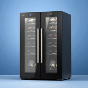 24-Bottle Dual Zone Wine Cooler Fridge - Black - Homecoze