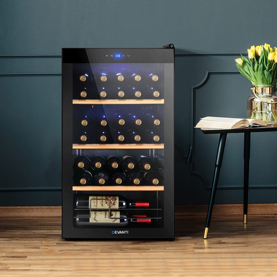 Wine Cooler 34 Bottle Thermoelectric Fridge Storage Chiller - Black Homecoze