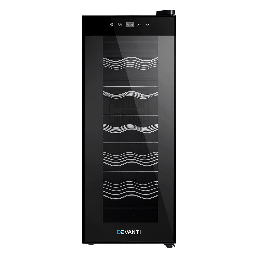 Mini Wine Cooler 12 Bottle Thermoelectric Fridge Storage Chiller - Black Homecoze