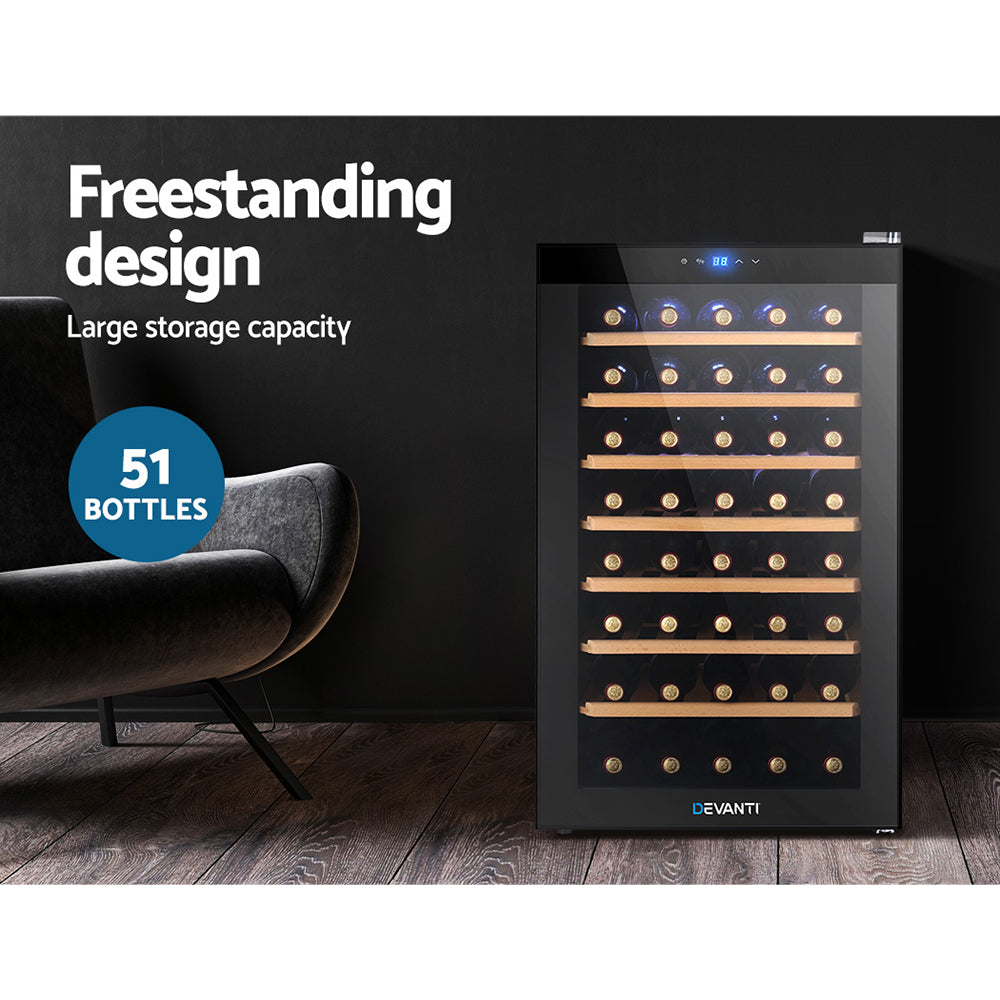 Wine Cooler 51 Bottle Thermoelectric Fridge Storage Chiller - Black Homecoze