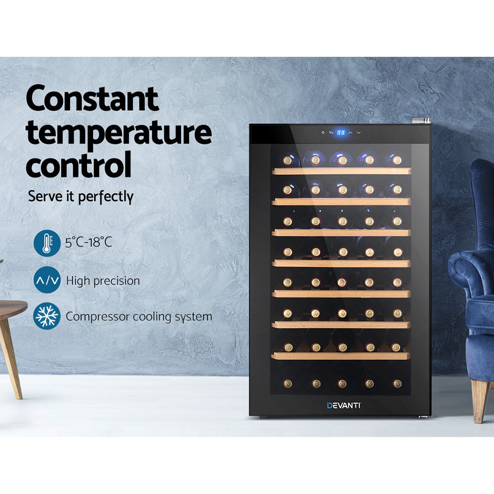 Wine Cooler 51 Bottle Thermoelectric Fridge Storage Chiller - Black Homecoze