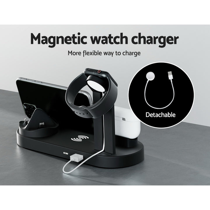 4-in-1 Wireless Charger Station Fast Charge for iPhone, Apple Watch, Airpods - Black Homecoze