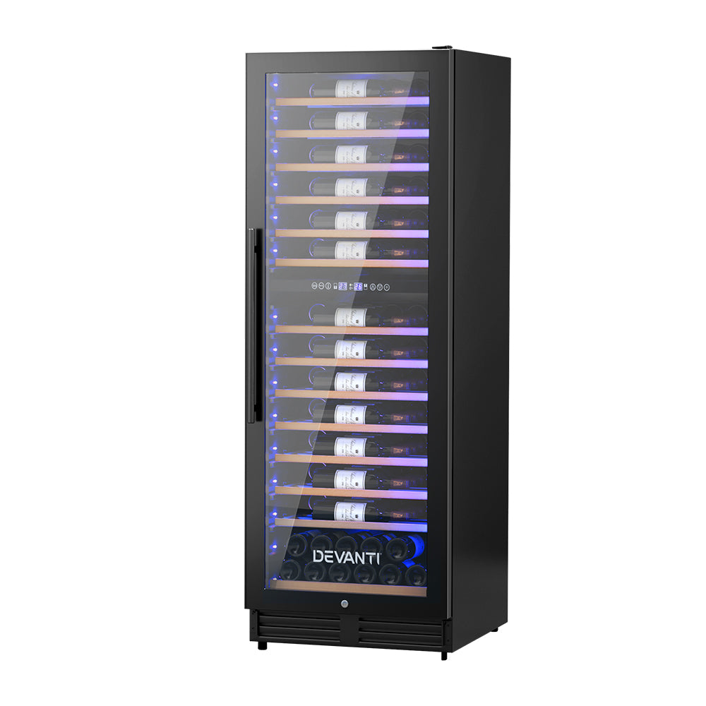 128-Bottle Dual Zone Wine Cooler Fridge - Black - Homecoze