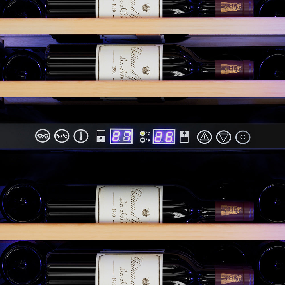 128-Bottle Dual Zone Wine Cooler Fridge - Black - Homecoze