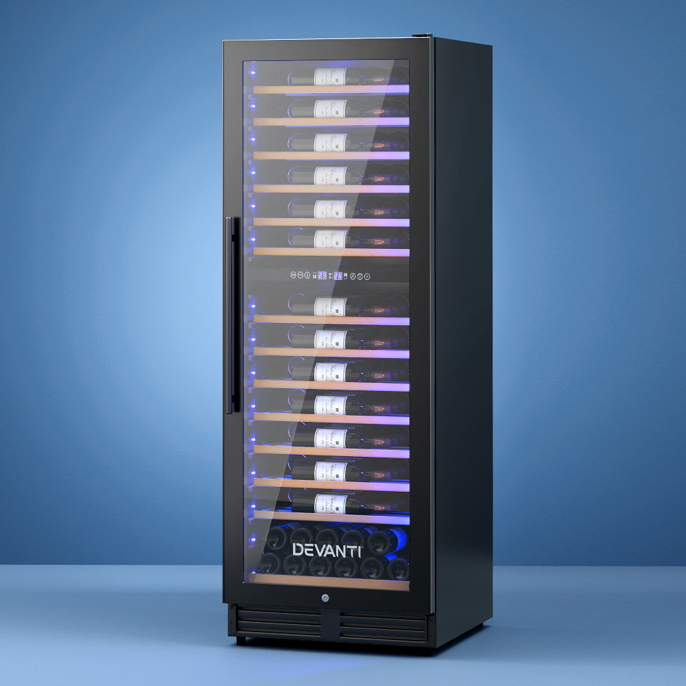 128-Bottle Dual Zone Wine Cooler Fridge - Black - Homecoze