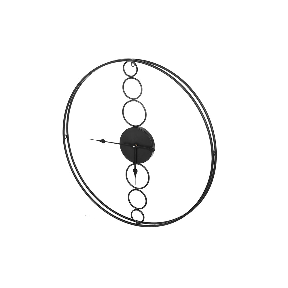 75CM Wall Clock No Numeral Large Round Metal Luxury Home Décor Black - Homecoze