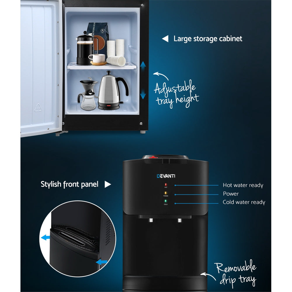 Standing Water Cooler Dispenser Two Tap Hot/Cold Suit Standard Water Bottles - Black Homecoze