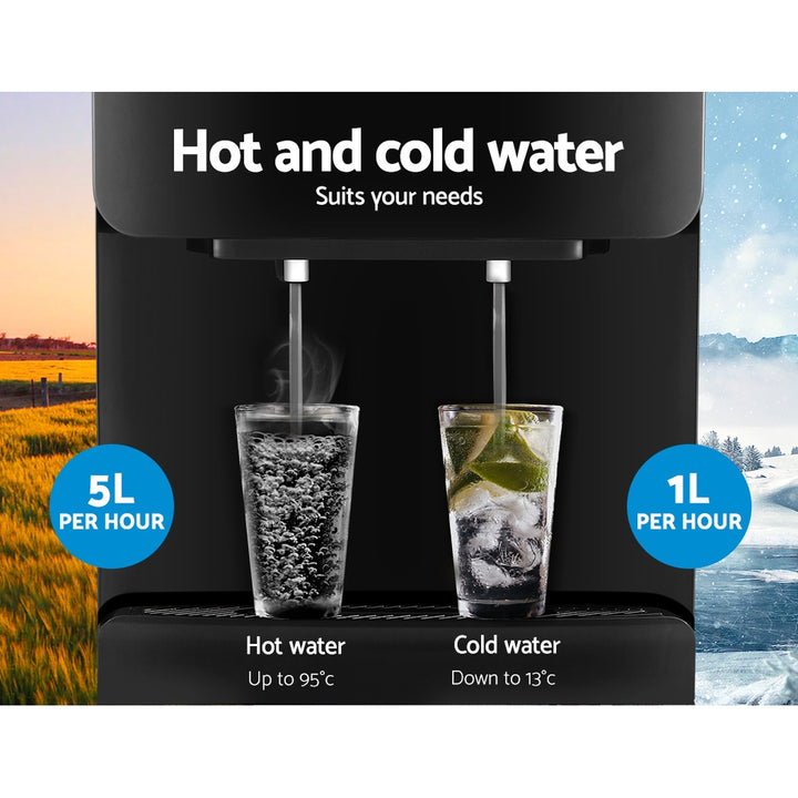 Standing Water Cooler Dispenser Two Tap Hot/Cold Suit Standard Water Bottles - Black Homecoze