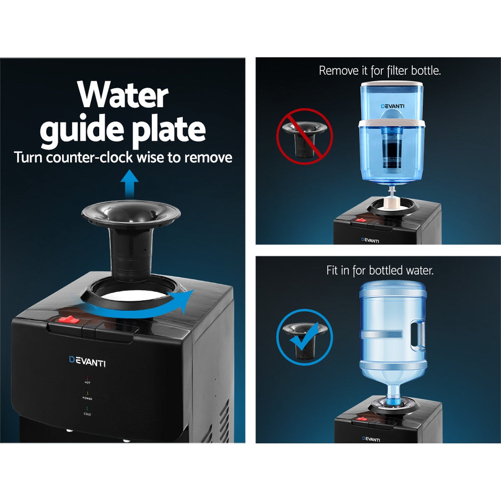 Standing Water Cooler Dispenser Two Tap Hot/Cold Suit Standard Water Bottles - Black Homecoze