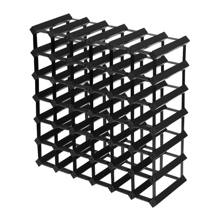 42 Bottle Wine Rack Wooden Wall Storage Cellar Organizer - Black Homecoze