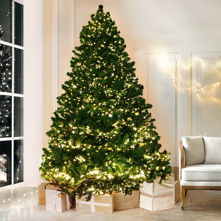 7FT (2.1m) Extra Full Green Christmas Tree Self-lit with LED Lights - 1250 Tips Homecoze