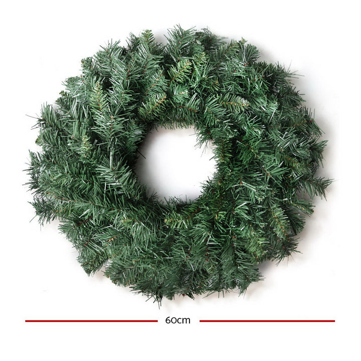 60cm Thick Foliage Christmas Wreath - Green Homecoze