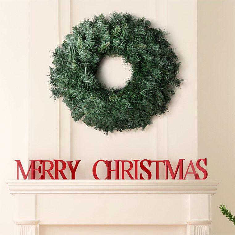 60cm Thick Foliage Christmas Wreath - Green Homecoze