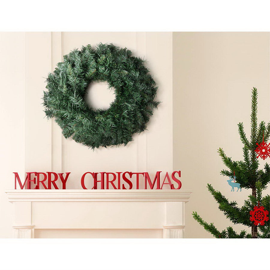 60cm Thick Foliage Christmas Wreath - Green Homecoze