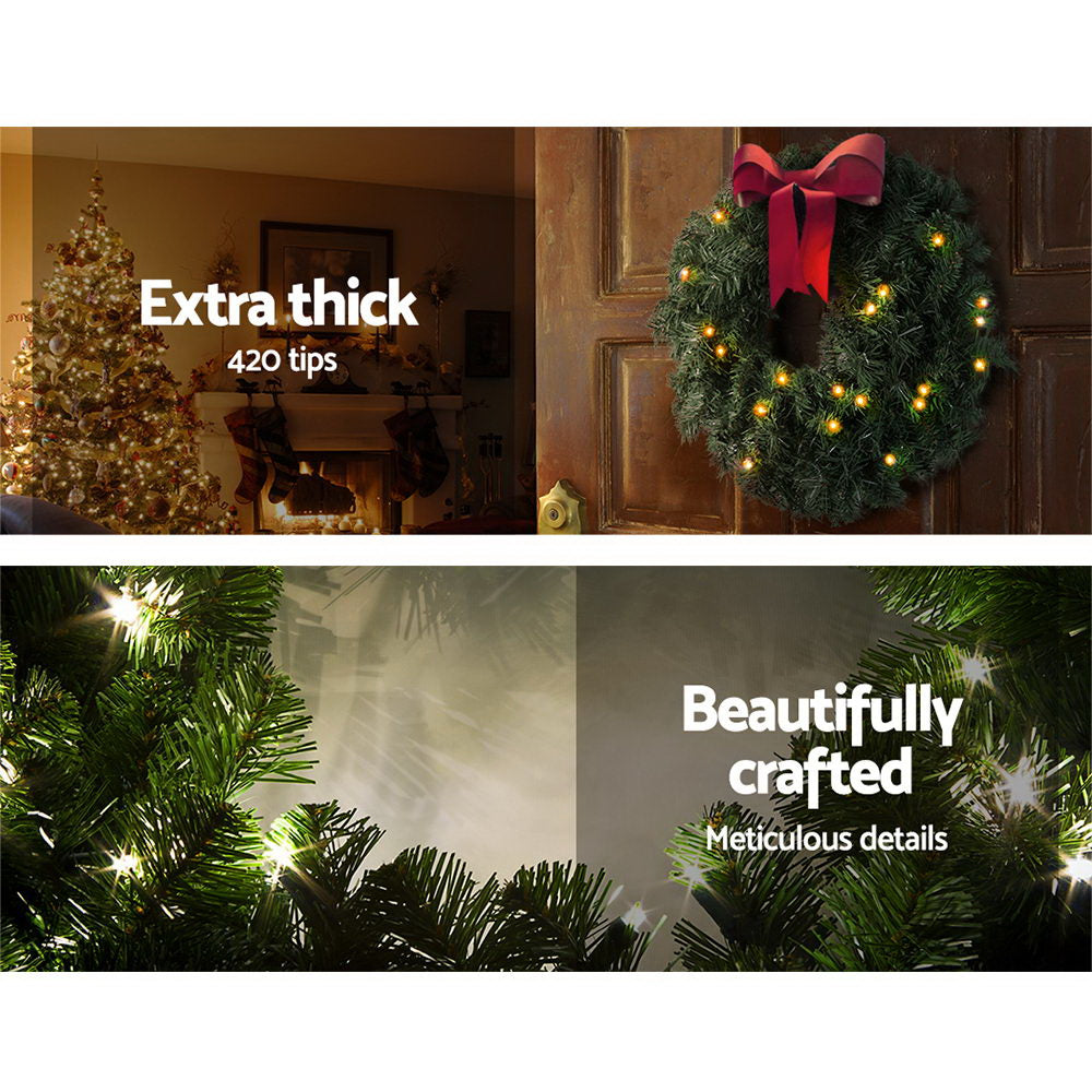 60cm Green Christmas Wreath - Homecoze
