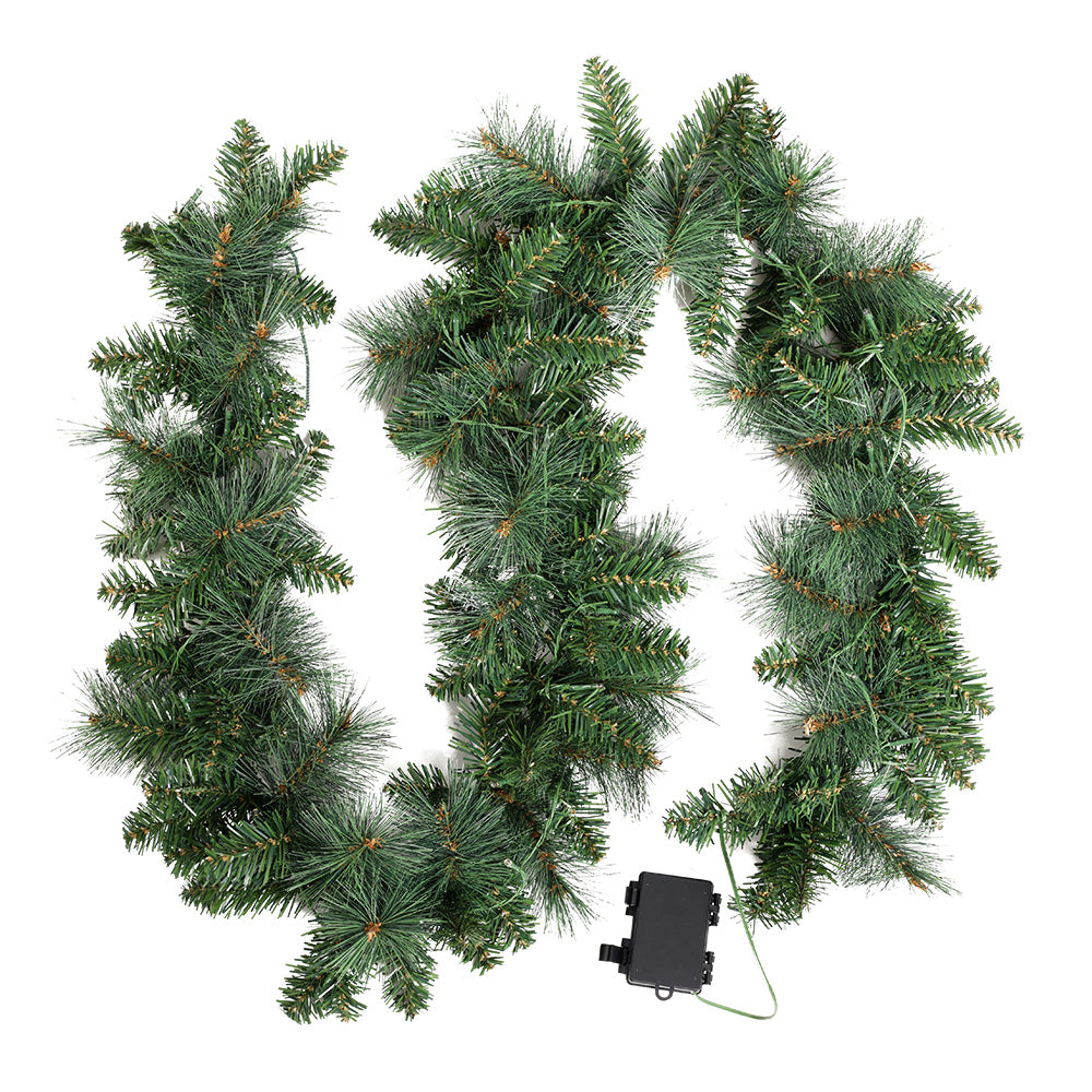 6FT (1.8m) Natural Look Christmas Garland with LED Battery Lights Homecoze