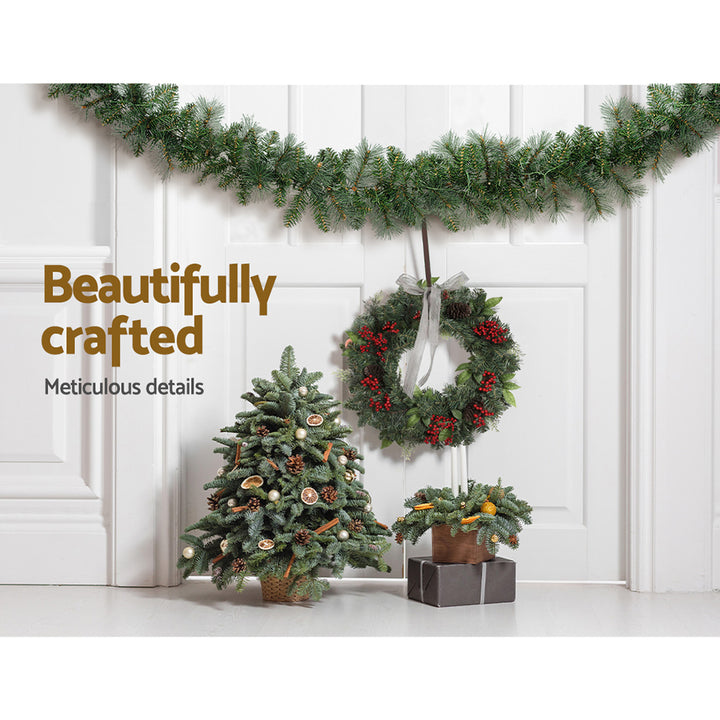 6FT (1.8m) Natural Look Christmas Garland with LED Battery Lights Homecoze