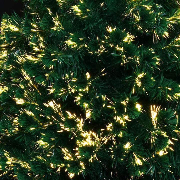 6FT (1.8m) Warm White Optic Fibre Green Christmas Tree - 300 Tips Homecoze