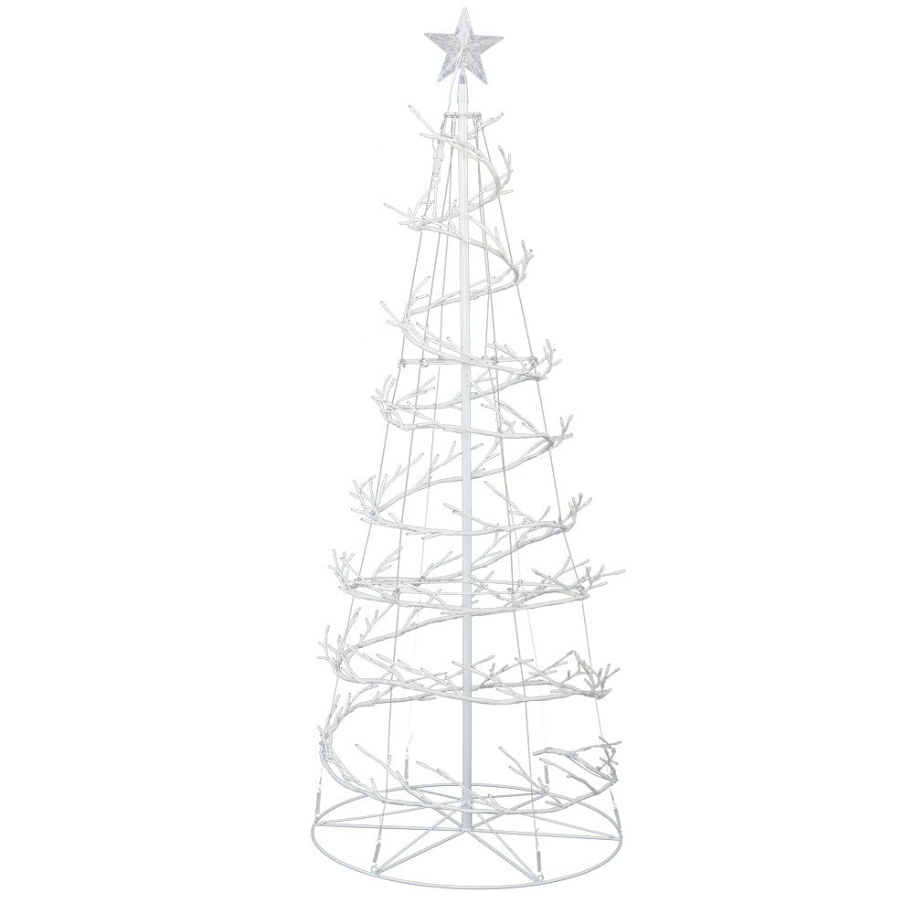 6FT (1.8m) LED Spiral Branch Christmas Tree with Star - Cool White Homecoze