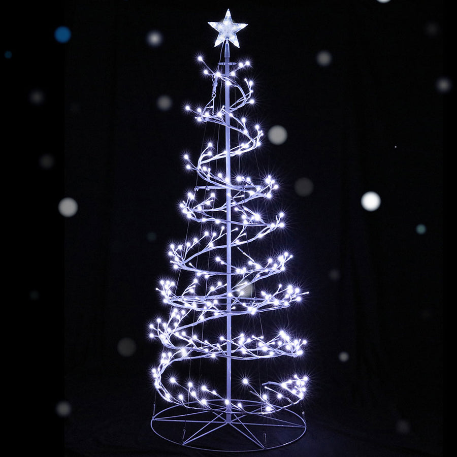 6FT (1.8m) LED Spiral Branch Christmas Tree with Star - Cool White Homecoze