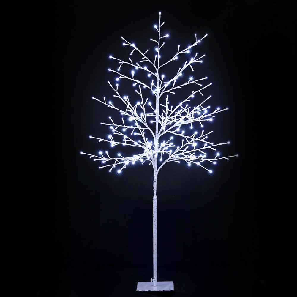 5FT (1.5m) Solar Powered LED Christmas Tree Indoor Outdoor - Cool White Homecoze