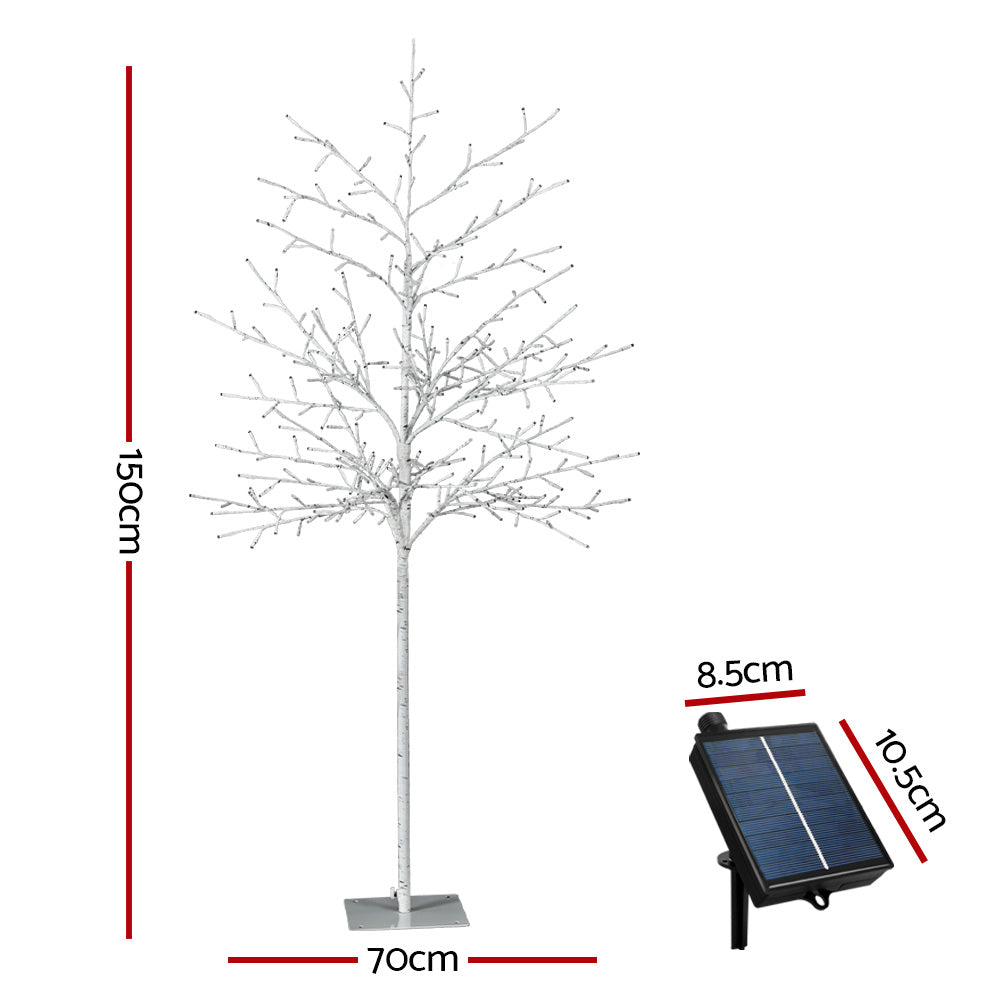 5FT (1.5m) Solar Powered LED Christmas Tree Indoor Outdoor - Cool White Homecoze