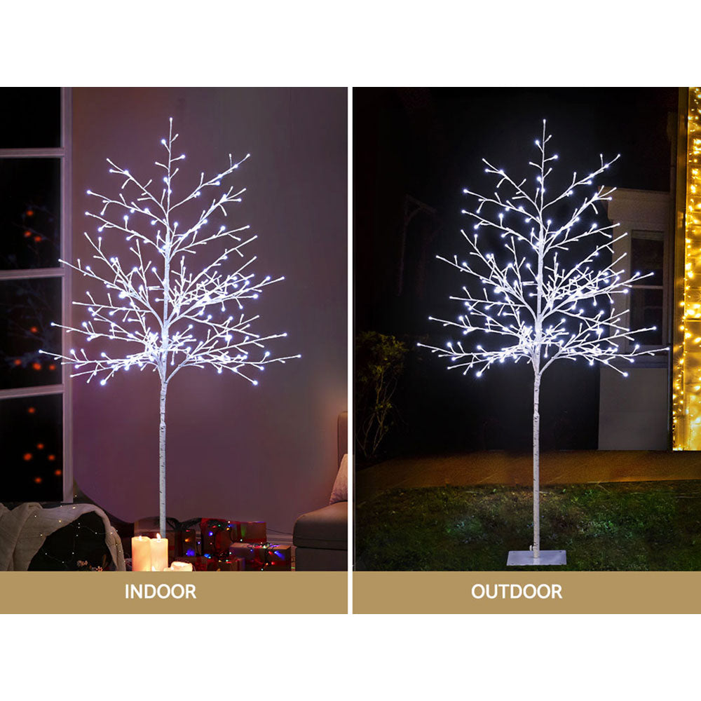 5FT (1.5m) Solar Powered LED Christmas Tree Indoor Outdoor - Cool White Homecoze