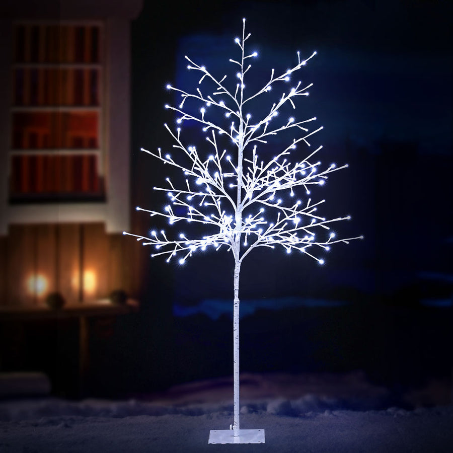 5FT (1.5m) Solar Powered LED Christmas Tree Indoor Outdoor - Cool White Homecoze