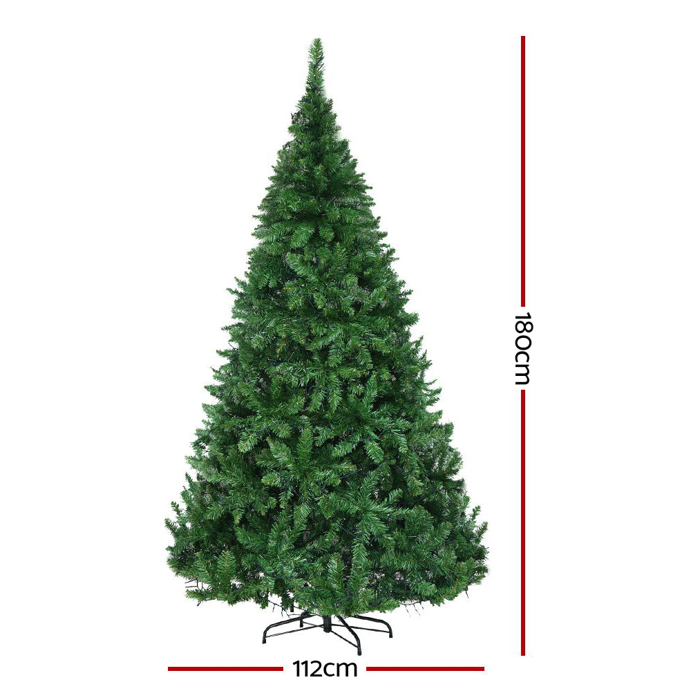 6FT (1.8m) Green Christmas Tree Self-lit with LED Lights - 874 Tips Homecoze