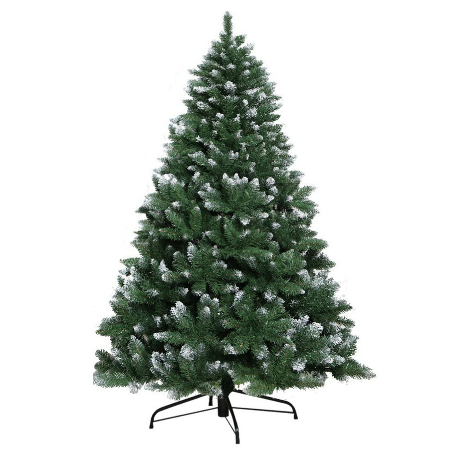 6FT (1.8m) Green Christmas Tree with Light Snow - 800 Tips Homecoze