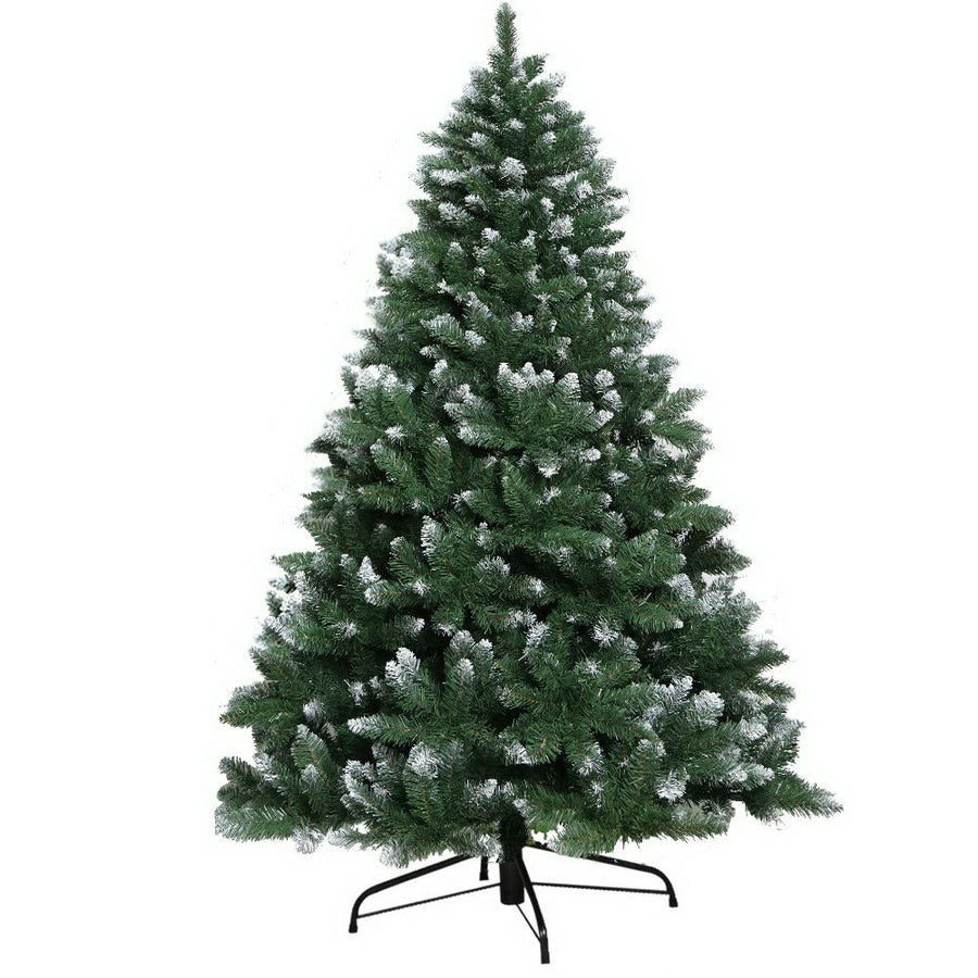 8FT (2.4m) Green Christmas Tree with Light Snow - 1400 Tips Homecoze